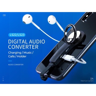 Jack chuyển đổi IP2 cổng vừa nghe vừa sạc có hỗ trợ míc Hoco LS22