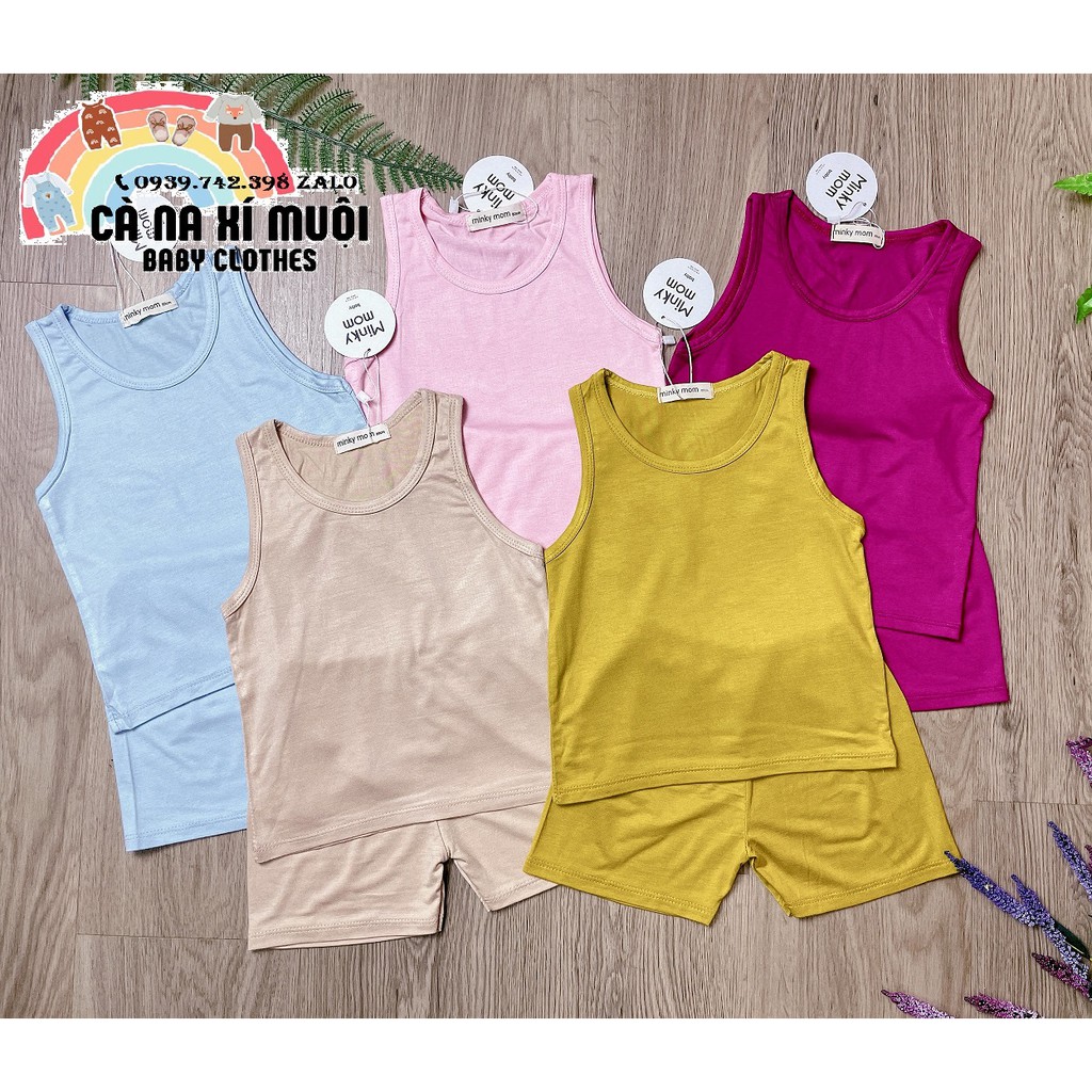 FULLSIZE 7-30KGFREE SHIP Bộ Minky Mom Ba Lỗ Thun Lạnh Cao Cấp Dể Thương Cho Bé Gái Bé Trai, Đủ Màu