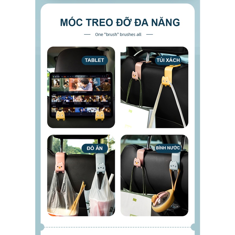 Móc Treo Đồ Sau Ghế Ô tô Tiện Lợi Dễ Thương Chịu Lực Lên Đến 20KG