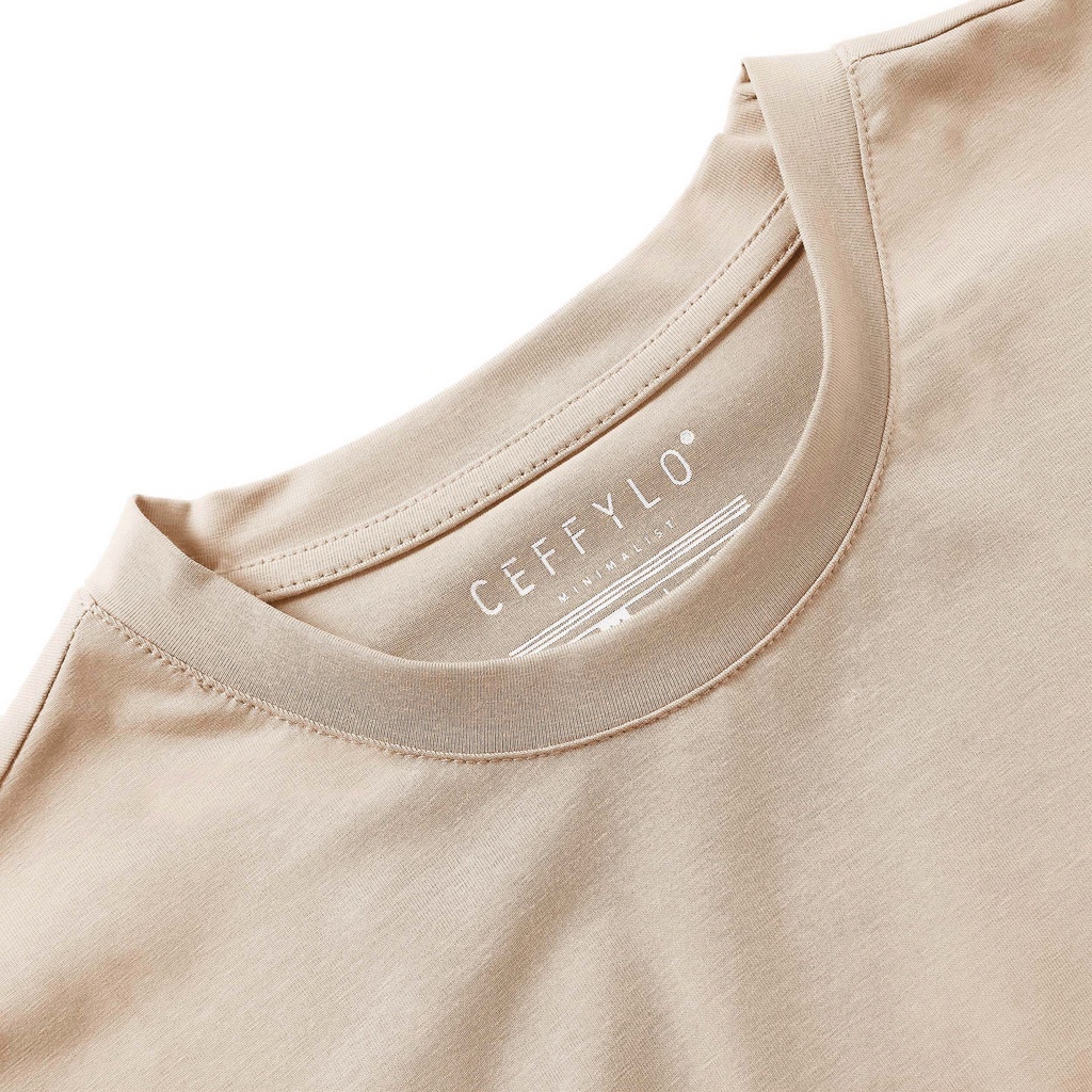Áo Thun Nam Cộc Tay Ceffylo Cao Cấp Màu Camel Chất Cotton Thoáng Mát Co Giãn 4 Chiều Thoải Mái Khi Hoạt Động Thời Trang