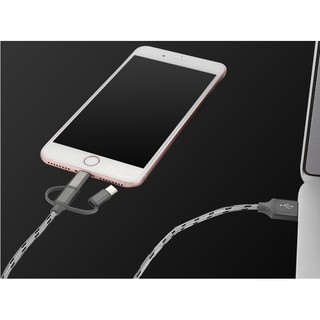 Cáp sạc đa năng 3 in 1 dây dù MICRO/LIGHTNING/TYPE-C
