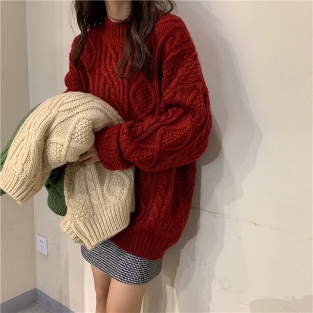 [Order] Áo len ulzzang vặn thừng-Freesize form rộng | BigBuy360 - bigbuy360.vn