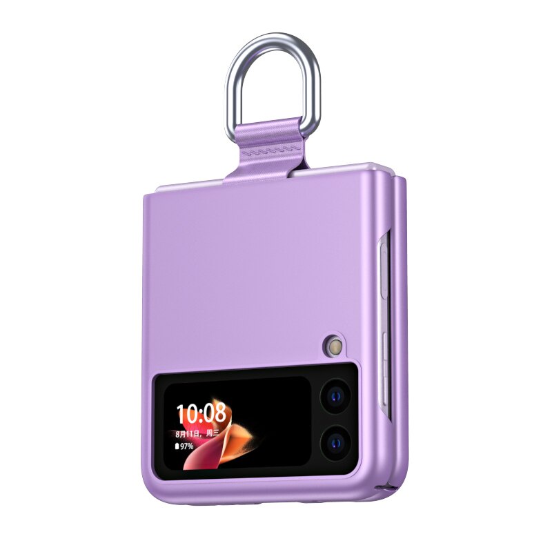 Ốp điện thoại PC cứng siêu mỏng kèm móc xỏ ngón cho Samsung Galaxy Z Flip 3 5G Z Flip3