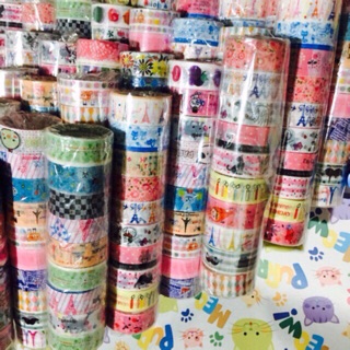 Set 5 cuộn băng keo lựa họa tiết ngẫu nhiên