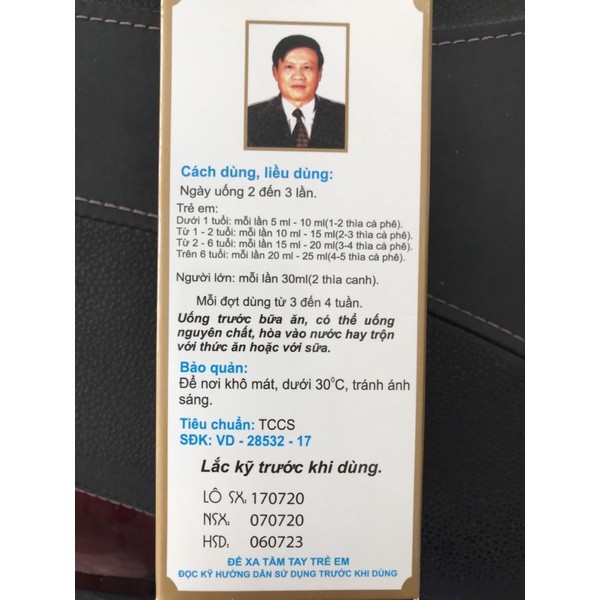 Chai to SIRO CAM TÙNG LỘC GIÚP TRẺ ĂN NGON 180ML