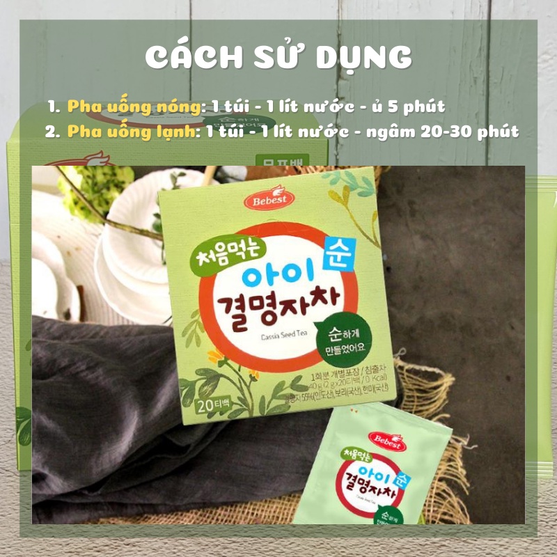 Trà Hạt Muồng (Quyết Minh Tử) BEBEST - Dành cho trẻ từ 6 tháng tuổi (40g/hộp) - FORBEE