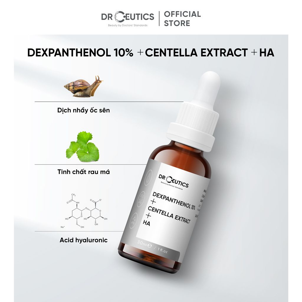 Serum B5 DrCeutics Cấp Ẩm Và Phục Hồi Da Dexpanthenol 10% + Centella Extract + HA  30ml