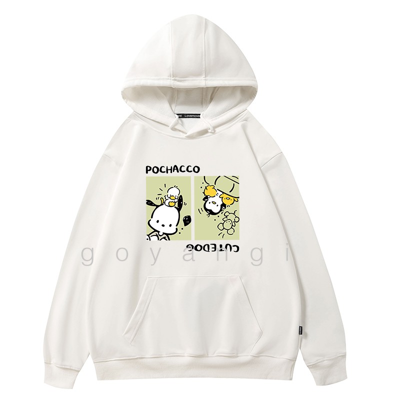 Áo hoodie Chó và cánh cụt oversize Unisex phong cách Hàn Quốc