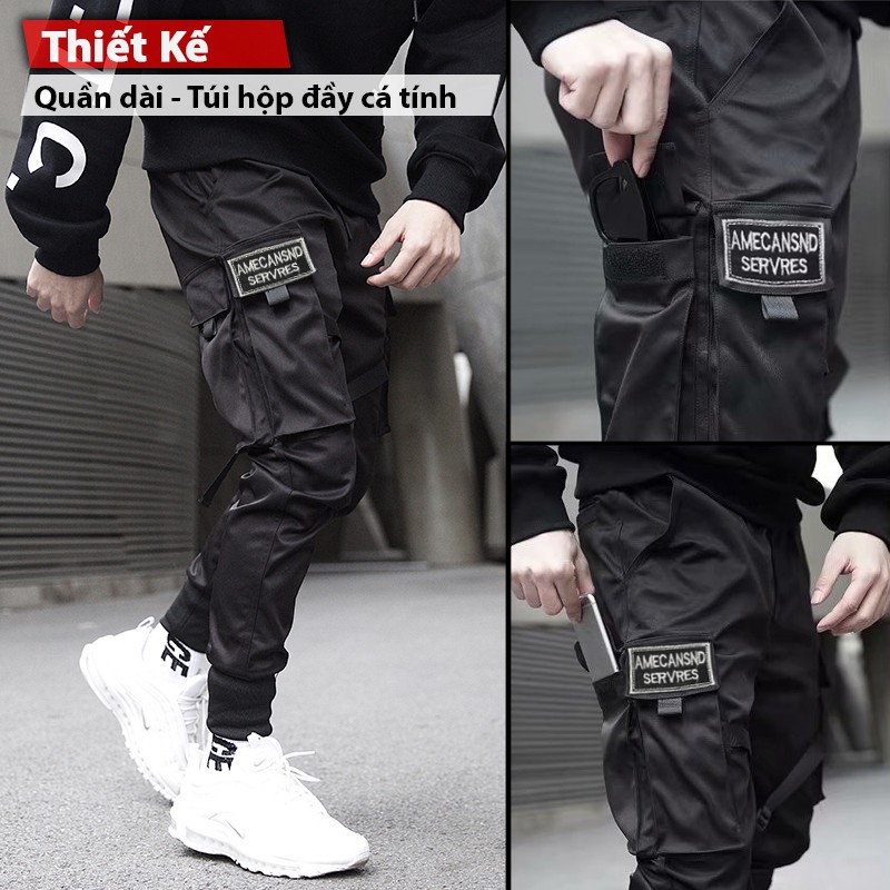 Quần thể thao nam nữ jogger mã TT42-Q kaki Black thô túi hộp Cao Cấp kiểu bó ống Hàn Quốc chất vải đẹp ống dài