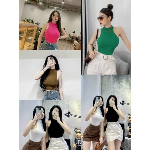 ÁO BA LỖ TĂM CỔ CAO, ÁO SÁT NÁCH DÁNG ÔM KHOÉT MS90167