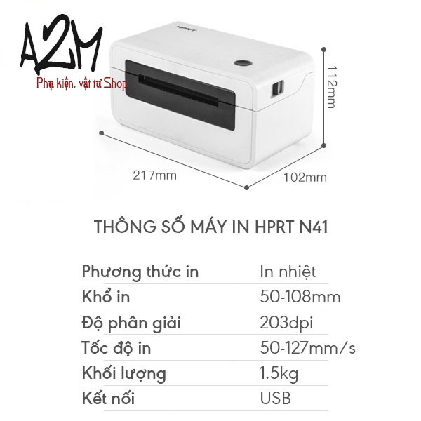 Máy in nhiệt HPRT N41, Máy in đơn hàng không cần mực