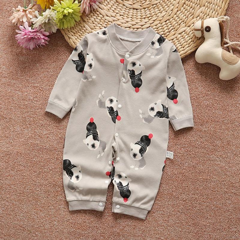 Bộ áo liền quần tay dài in hình cún con dễ thương cho bé trai