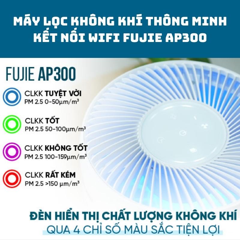 Máy lọc không khí nhập khẩu FUJIE AP300 kết nối wifi, tích hợp 4 cấp lọc, bảo hành chính hãng toàn quốc