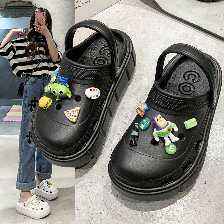 Dép bánh mì Cross nữ đế 6cm siêu nhẹ kèm Sticker dễ thương - dép nữ hot trend 2022