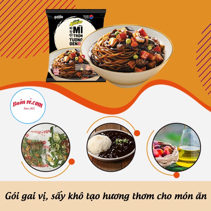 Thùng mì trộn tương đen KORENO nấu 4 phút hương vị thơm ngon - 01337