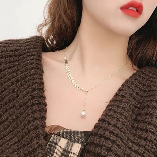 Dây chuyền bạc 925 nữ hình lá lúa tiểu thư-[Dahlias-dây chuyền nữ]