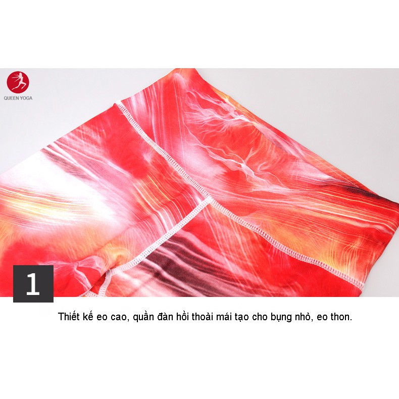 Quần Legging Nữ Lửng Tập Yoga In Họa Tiết Co Giãn 4 Chiều Thoải Mái  LGG0202