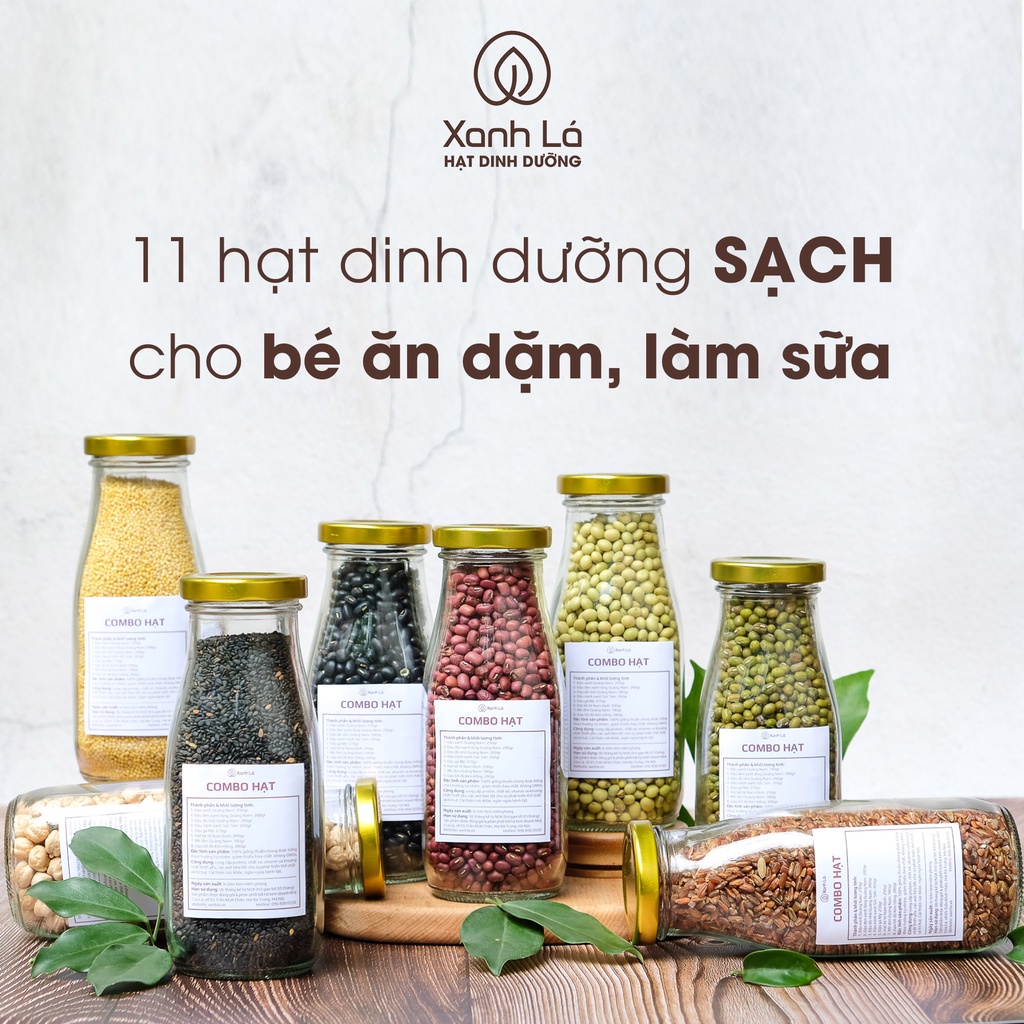 [CAM KẾT HÀNG CHUẨN] 11 Hạt hữu cơ cho bé ăn dặm, nấu sữa hạt 100gr SẠCH, thuần chủng, không biến đổi gen Xanh Lá | BigBuy360 - bigbuy360.vn