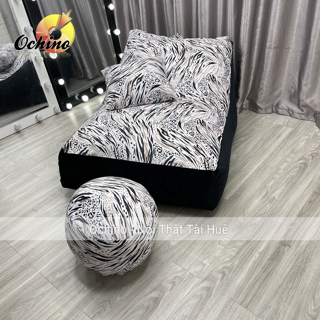 𝐂𝐎𝐌𝐁𝐎 Bộ Ghế Lười Hạt Xốp 3 Món Dáng Sofa Giường Cực Xinh Mang Phong Cách Hiện Đại (Kèm Hạt Xốp)