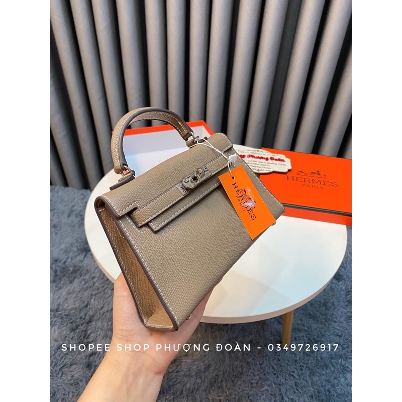 [KLLY19cm] Túi da sần tặng kèm khăn lụa quấn quai mini loại đẹp ảnh thật | BigBuy360 - bigbuy360.vn