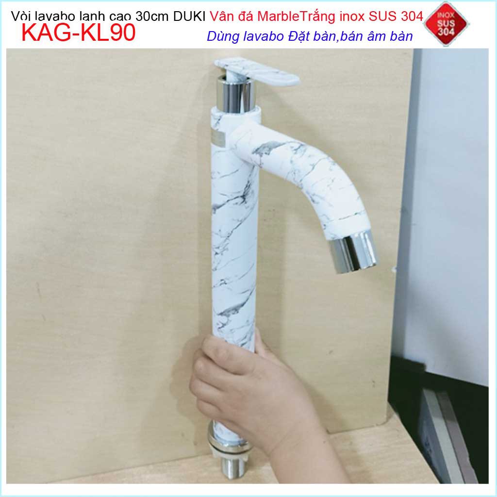 Vòi lavabo vân đá marble Duki KAG-KL90, vòi lavabo lạnh marble thủ công cao cấp cao 30cm