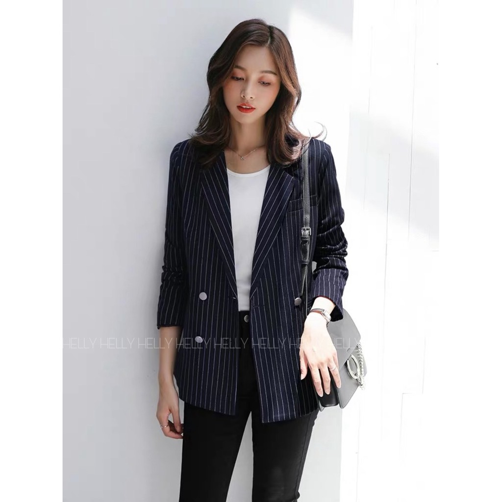 [Mã SHOPSAL50 giảm 50k với đơn 500k] ÁO BLAZER 2 LỚP SỌC