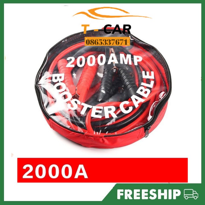 Dây câu bình Acquy ô tô 💓𝐅𝐑𝐄𝐄 𝐒𝐇𝐈𝐏 💓 cao cấp, khởi động acquy xe hơi 2000A*4 mét - BH 1 năm !