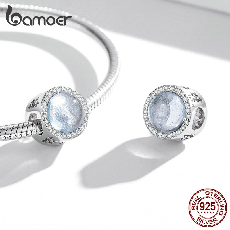 Hạt charm BAMOER Scc2035 bạc 925 hình giáng sinh thích hợp cho trang sức thủ công (Có bán lẻ)