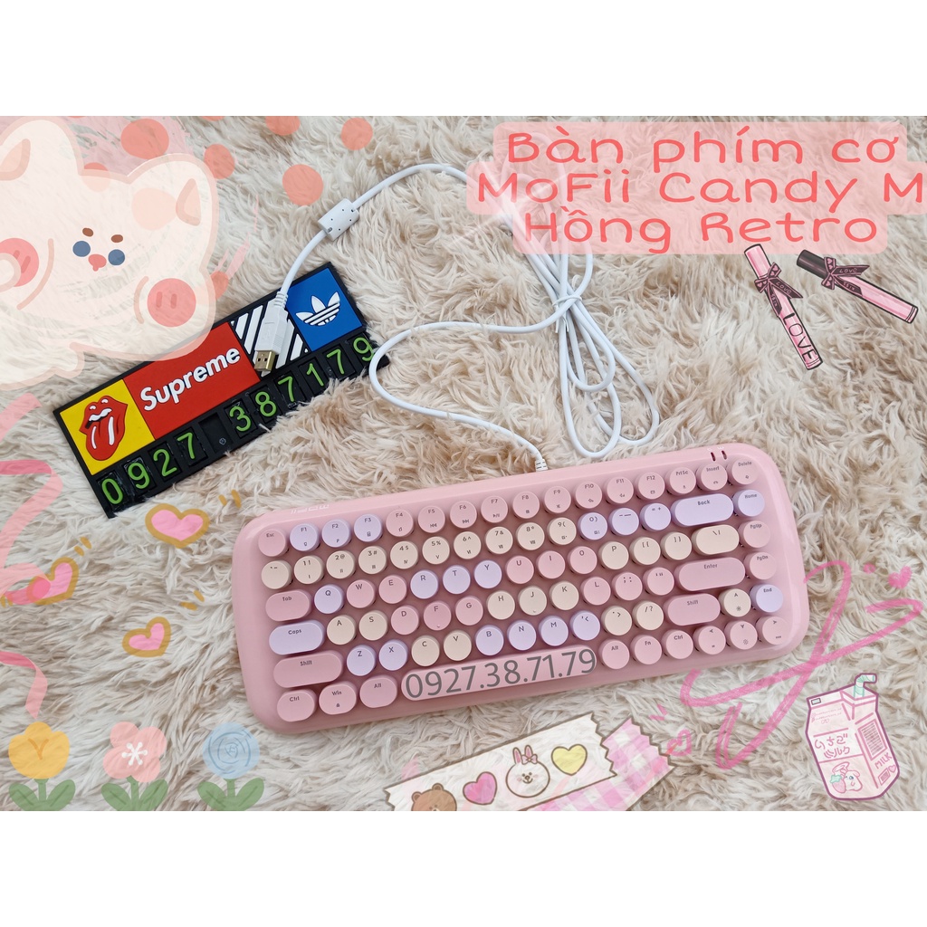 [CÓ SẴN] Bàn phím cơ thật bản cao cấp MoFii Candy M xinh xắn, siêu đẹp - Đèn nền xuyên LED 20 chế độ tùy chỉnh