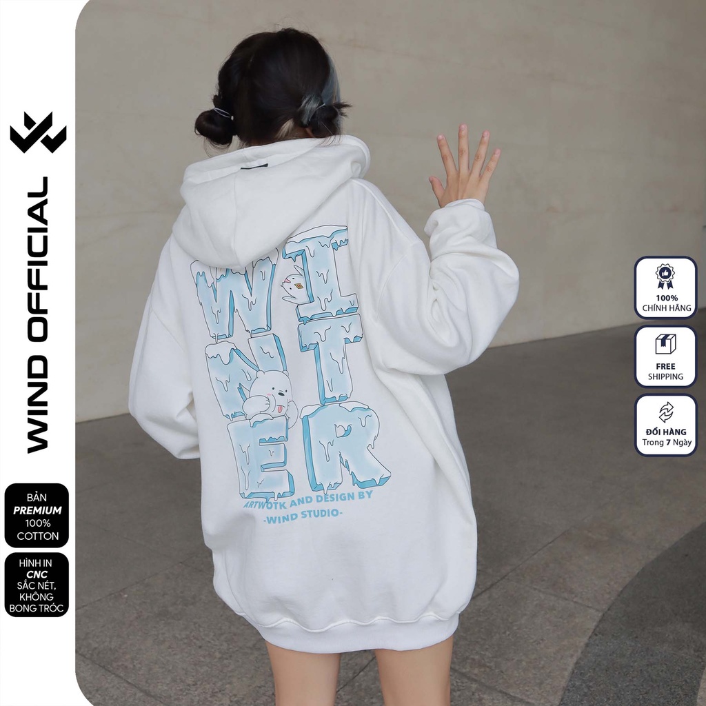 Áo hoodie unisex form rộng WIND WINTER bản Premium nỉ ngoại thời trang nam nữ oversize
