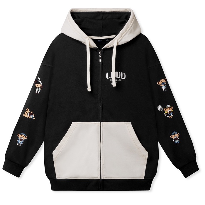 Áo zipper hoodie LOUD®  "MOVING" Collection - Black