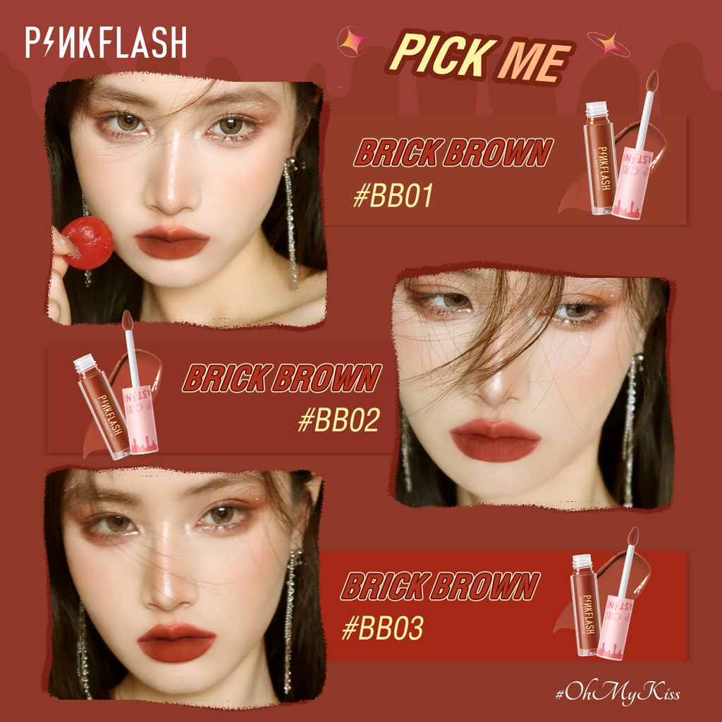 [Hàng mới về] Son kem PINKFLASH OhMyKiss dưỡng ẩm lâu trôi