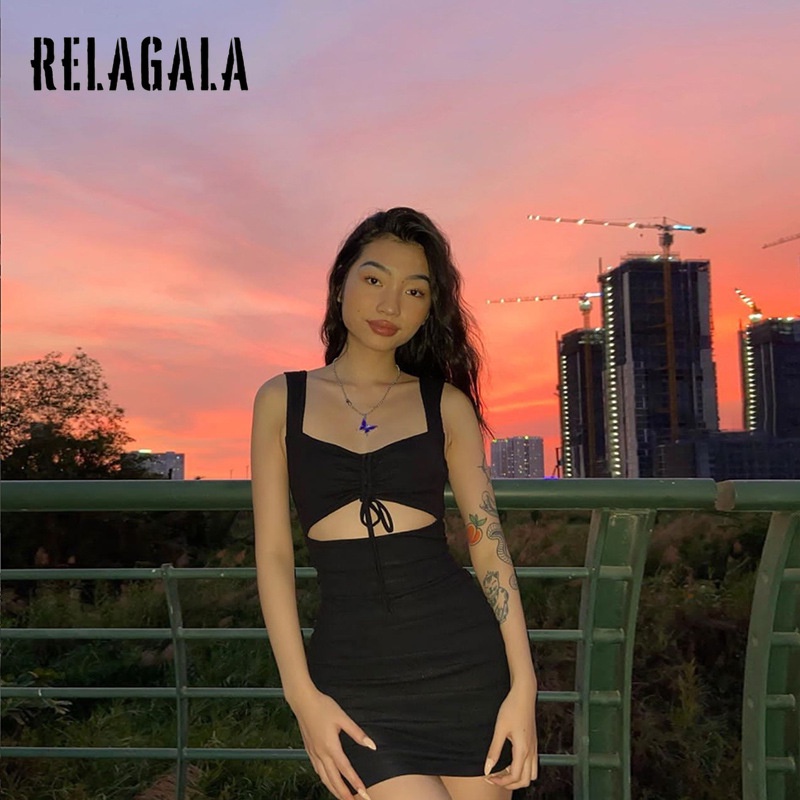 Đầm hai dây cổ chữ V ôm dáng phong cách 2021 gợi cảm dành cho nữ | BigBuy360 - bigbuy360.vn