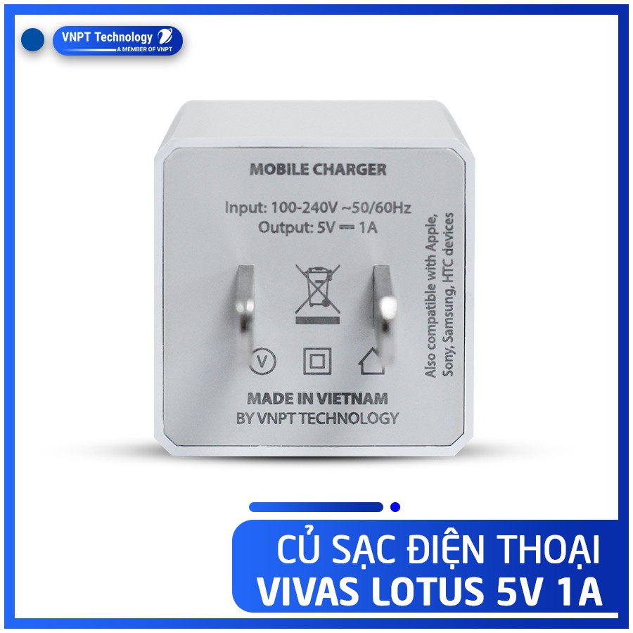 Củ Sạc VIVAS Chính Hãng Cao Cấp - Hỗ Trợ Sạc Nhanh 5V/1A