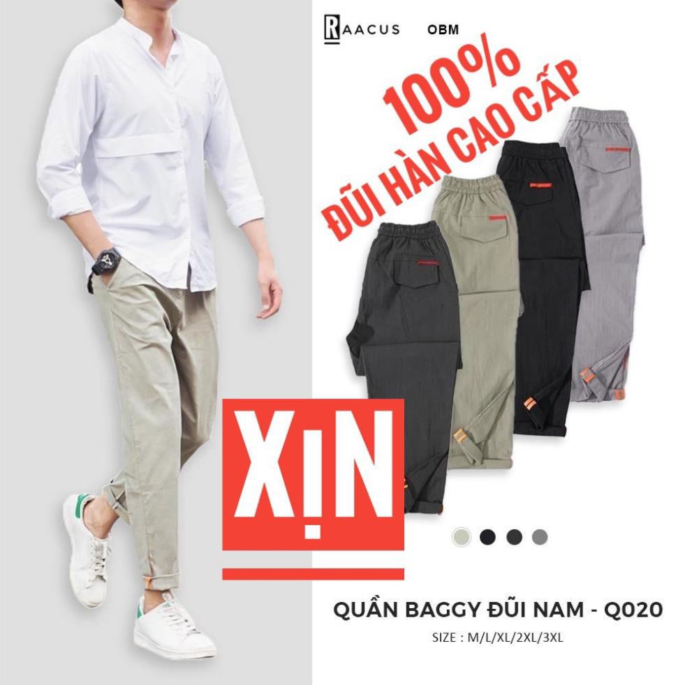 Quần nam baggy chất đũi dáng suông, quần baggy nam thể thao unisex ống rộng thời trang cao cấp  RAACUS – Q020  ྇