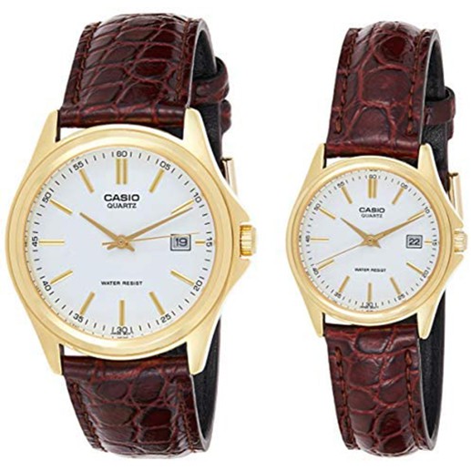 Đồng hồ đôi nam nữ dây da Casio Anh Khuê MTP/LTP 1183Q-7A