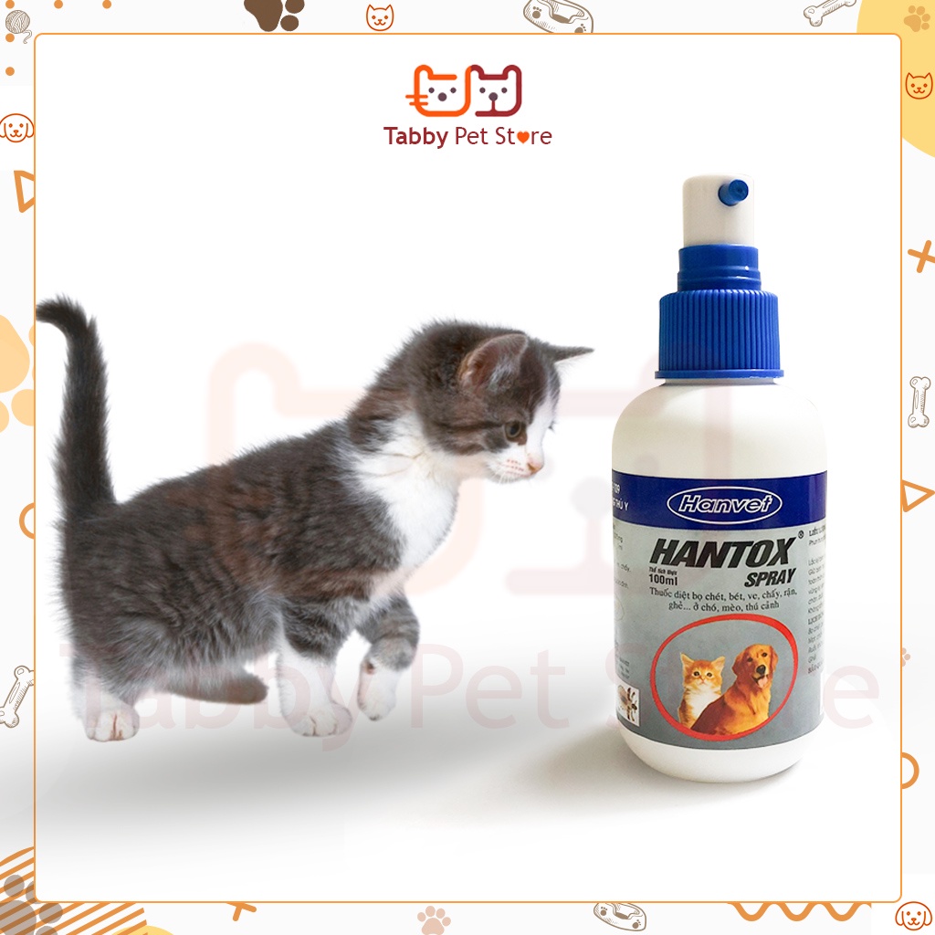 Thuốc xịt trị ve rận bọ chét cho chó mèo thú cưng HANTOX SPRAY chính hãng Tabby Pet Store