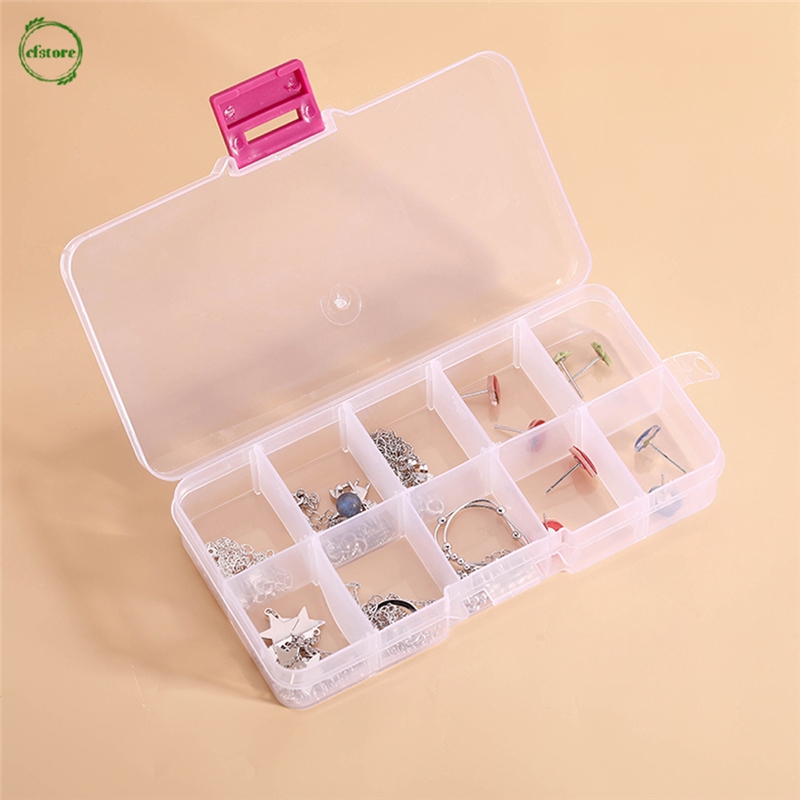 Hộp nhựa đựng trang sức thiết kế 10 ngăn tiện dụng