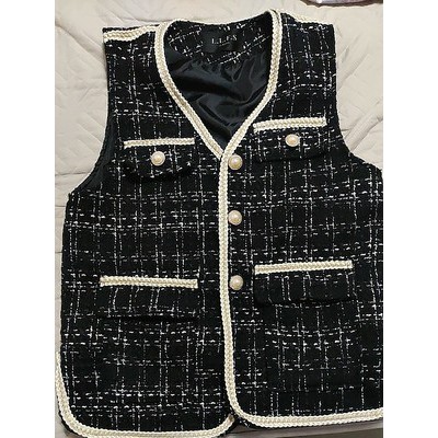 [Hàng order] [Ảnh thật] Áo ghi lê dạ tweed áo khoác cộc tay áo vest không tay sang chảnh A398 | BigBuy360 - bigbuy360.vn