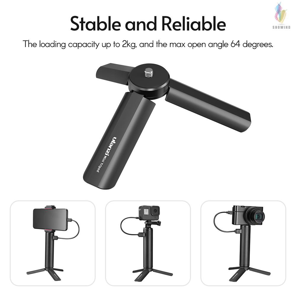 Ulanzi MT-15 Mini Handheld Tripod Portable Hand Grip Desktop Tripods Stand with Universal 1/4 Extending Screw for Smartphone DSLR Action Cameras Compatible with DJI