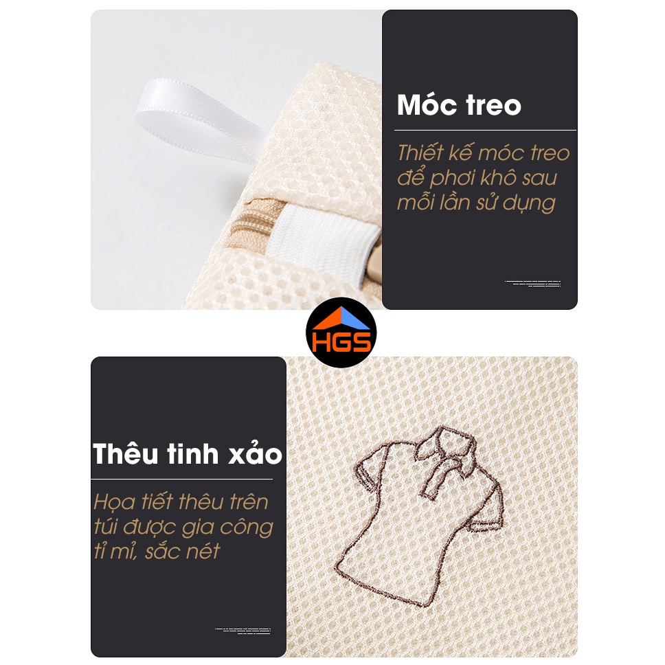 Túi giặt đồ máy giặt Hoàng Gia 3 lớp cao cấp có dây kéo chắc chắn mã GIATL