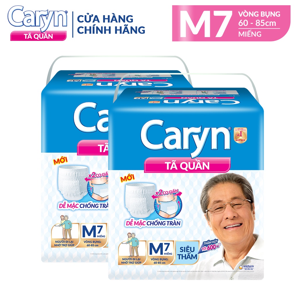 Combo 2 Gói Tã Quần Caryn M 7 Miếng Siêu Thấm Dành Cho Người Già