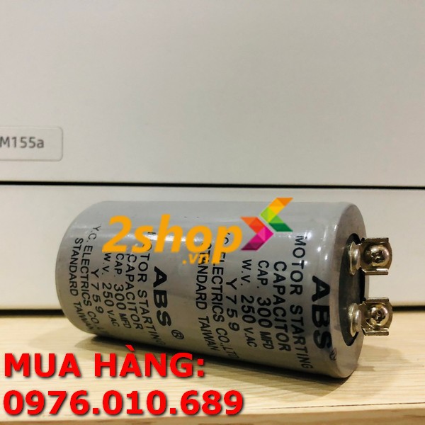 Tụ điện, tụ đề , TỤ KHỞI ĐỘNG MOTOR ABS 300mF, 250VAC 300mF-250VAC, Motor Start Capacitor