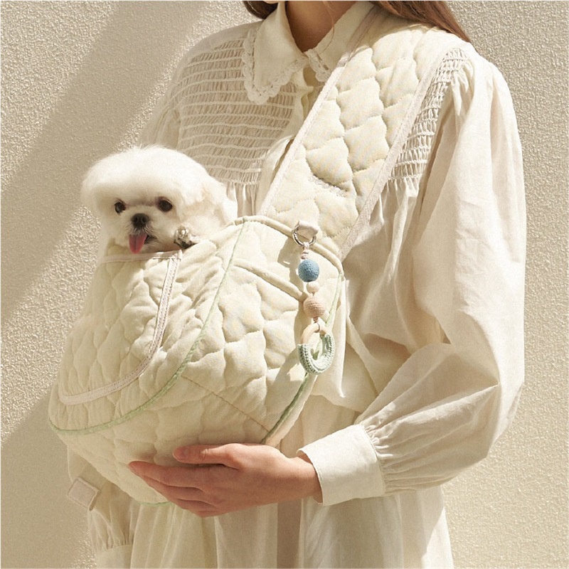 Túi đeo chéo mang theo thú cưng IELGY vải canvas sức chứa lớn phong cách Hàn Quốc thời trang cho nữ