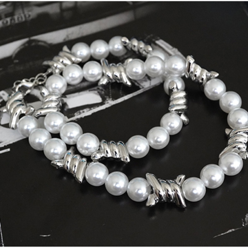 Vòng cổ Ngọc Trai Giả Phong Cách hip hop Cá Tính Dành Cho Cả Nam Và Nữ