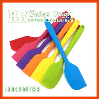 Spatula phới dẹt vét trộn bột silicone đúc liền 1 màu NHỎ - 21cm