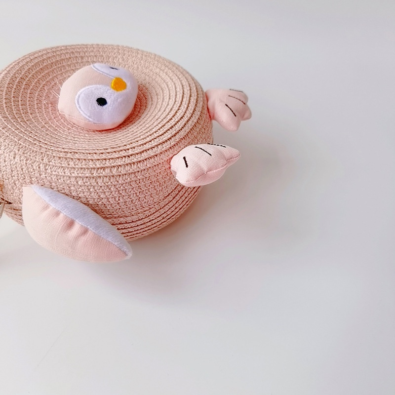 Túi Đeo Chéo Đan Lát Hình Chim Cánh Cụt Hoạt Hình Phong Cách Hàn Quốc Cho Bé Gái