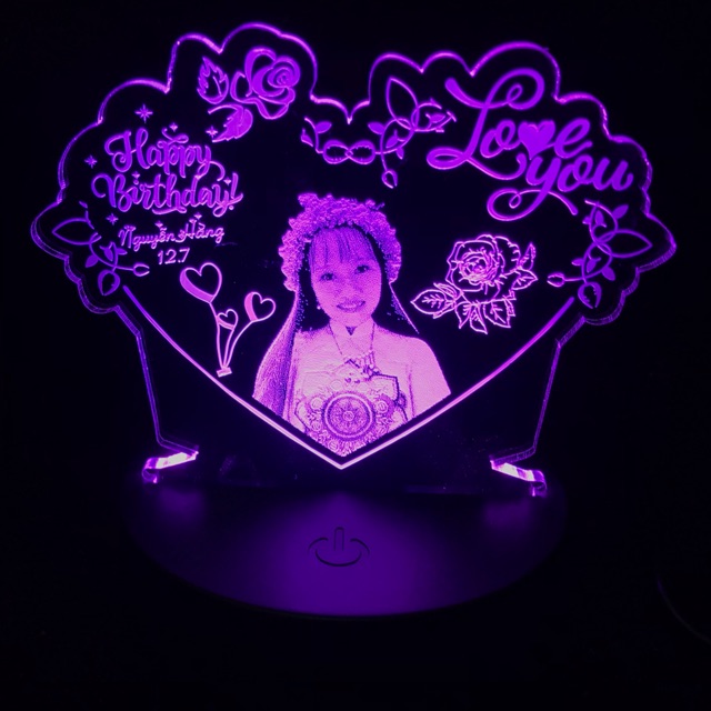 Đèn led 3d, quà tặng ( Hình tim hoa cải ) ~hình ảnh theo yêu cầu