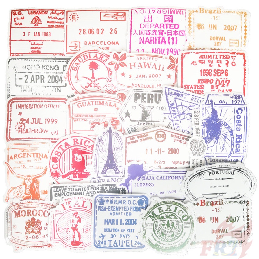 ❉ Retro Vintage Stamps Series 01 Transparent Stickers ❉ 50Pcs/Set DIY Fashion Waterproof Decals Doodle Stickers