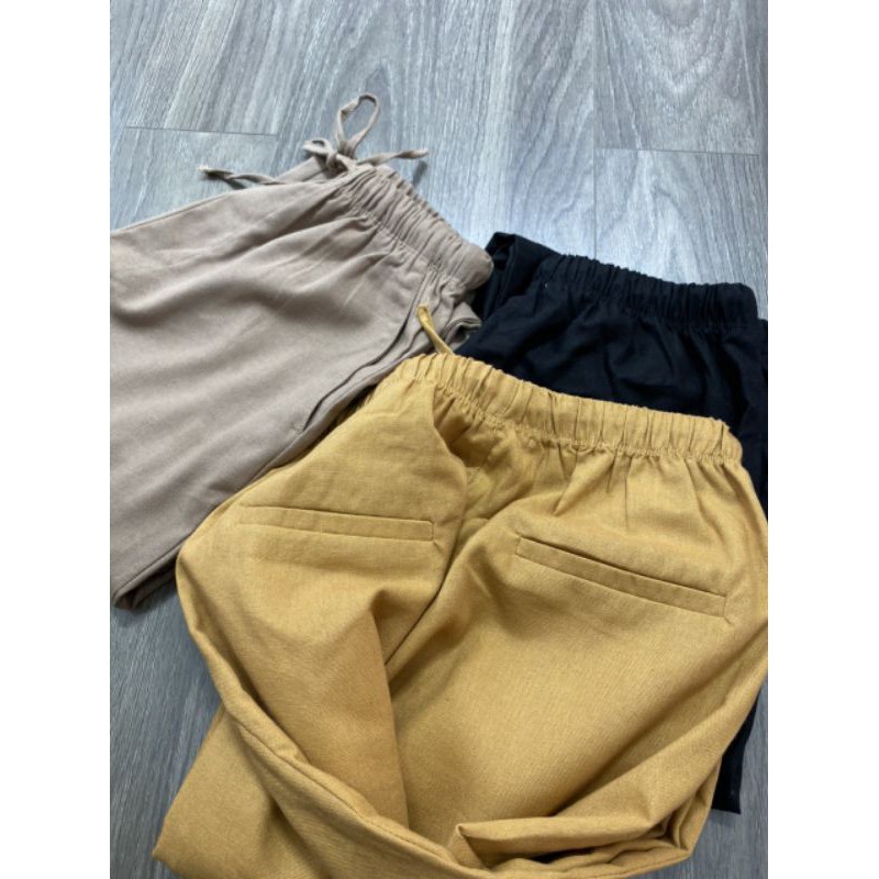 Quần nữ baggy linen